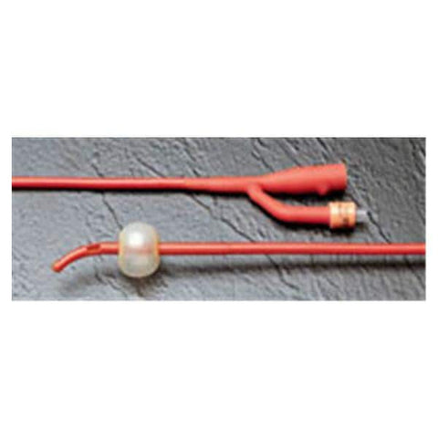Bard Medical Division Lubricath 2-Way Foley Catheter Medium Coude Olive Tip Red Rubber 24Fr 5cc - 0102L24