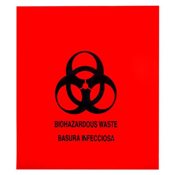 Medegen Medical Products, LLC -Biohazard Bag 12x15" Red/Black Zipper Closure LLDPE Film Symbol Non-Sterile 100/Pack 5 Packs 500/Case MAI4921