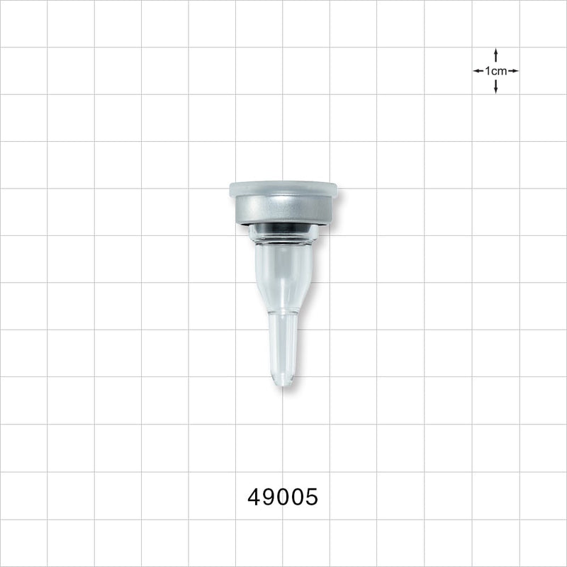 Injection Site Bag Port with Sterilization Ring and Cap - 0.208 inch - 0.244 inch OD (5.3 mm - 6.2 mm) - 49005
