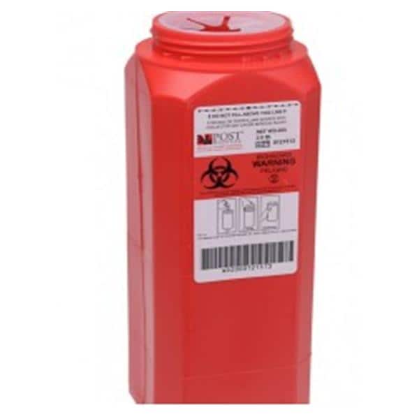 Post Medical, Inc -Sharps Container 2qt Red 16x15x10" Screw Cap Polypropylene 1-Piece Non-Sterile Leak-Tight 12/Case WD-200
