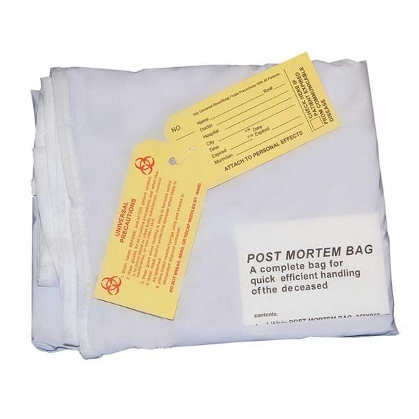 Medsource International -Body Bag 36x90" White Zipper Closure Vinyl Non-Sterile With 3 Identification Tags Each, 10 EA/CA MS-BOD100
