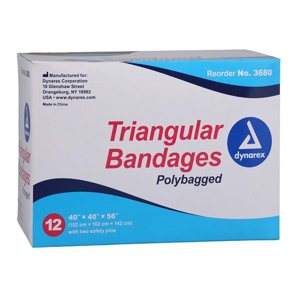 Dynarex Corporation 100% Cotton Bandage 40x40x56" Triangular  - 3680