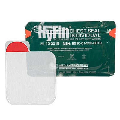 North American Rescue LLC HyFin Hydrogel Occlusive Chest Seal 6x6" Transparent LF - 10-0015