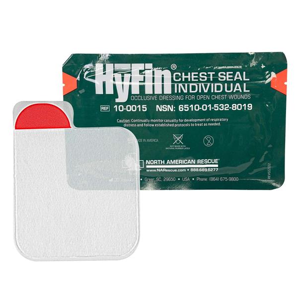 North American Rescue LLC HyFin Hydrogel Occlusive Chest Seal 6x6" Transparent LF - 10-0015