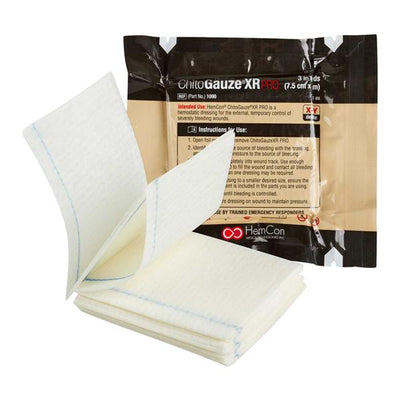 North American Rescue LLC Chitogauze Non-Woven Hemostatic Pad 3"x4yd Z-Fold  - 30-0049