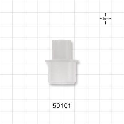 Straight Connector, Tubing Port, Natural - 22mm OD/18 mm ID X 15 mm OD/10 mm ID - 50101