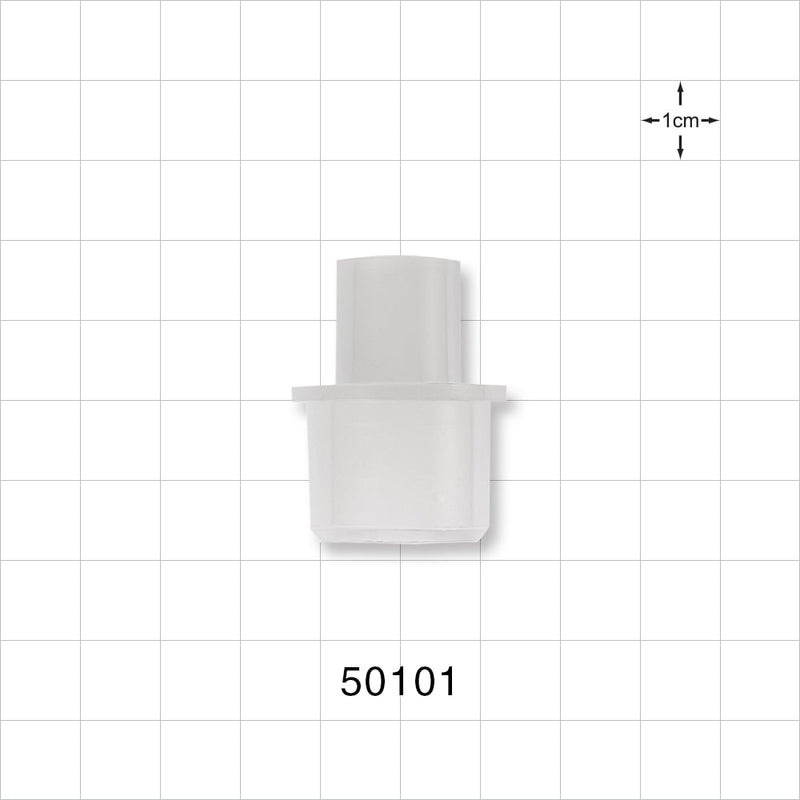 Straight Connector, Tubing Port, Natural - 22mm OD/18 mm ID X 15 mm OD/10 mm ID - 50101