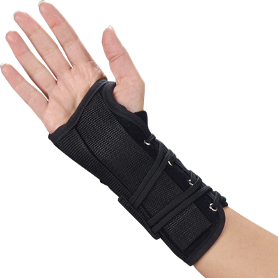 DEROYAL LACE UP SUEDE LEATHERETTE WRIST SPLINT (PACKAGING - EACH) (LENGTH - 8”)
