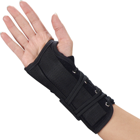 DEROYAL LACE UP SUEDE LEATHERETTE WRIST SPLINT (PACKAGING - EACH) (LENGTH - 8”)