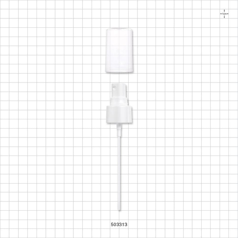 Fine Mist Sprayer with Smooth Neck, White and Overcap, Clear for 503311 -  - 503313