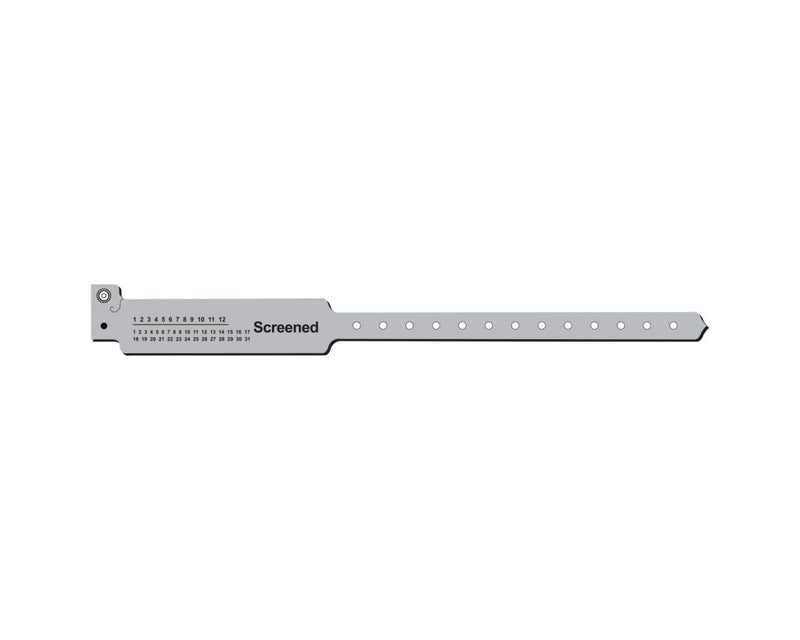 PDC Sentry® Alert Bands® Poly "Screened" Pre-printed, 1" x 11-1/2" Adult Gray, 500 per Box | 5055C-26-PDM