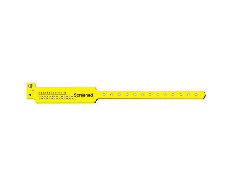 PDC Sentry® Alert Bands® Poly "Screened" Pre-printed, 1" x 11-1/2" Adult Yellow, 500 per Box | 5055C-14-PDM