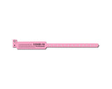 PDC Sentry® Alert Bands® Poly "COVID-19 Pre-Screened" Pre-Printed, State Standardization 1" x 11-1/2" Adult Pink, 500 per Box | 5055P-12-PDM