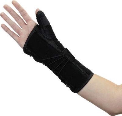 DEROYAL WARRIOR® WRIST AND THUMB SPLINT (PACKAGING - EACH) (LENGTH - 8”) (SIZE - UNIVERSAL)
