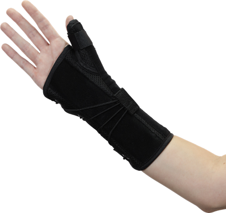 DEROYAL WARRIOR® WRIST AND THUMB SPLINT (PACKAGING - EACH) (LENGTH - 8”) (SIZE - UNIVERSAL)
