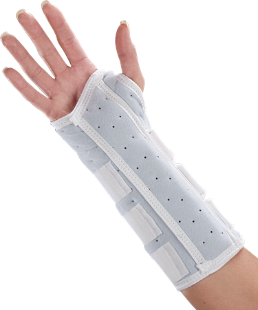 DEROYAL UNIVERSAL FOAM WRIST AND WRIST FOREARM SPLINT WITH BINDING (PACKAGING - EACH) (SIZE - UNIVERSAL)