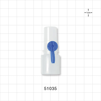 Straight Connector, Reducer, Tubing Connector, Side Port with Cap, Natural - 22 mm x 15 mm OD - 51035