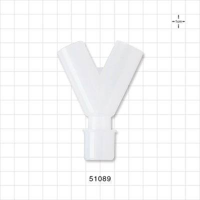 Y Connector, Tubing Ports, Natural - 22 mm OD; 22 mm OD; 22 mm OD/15 mm ID - 51089