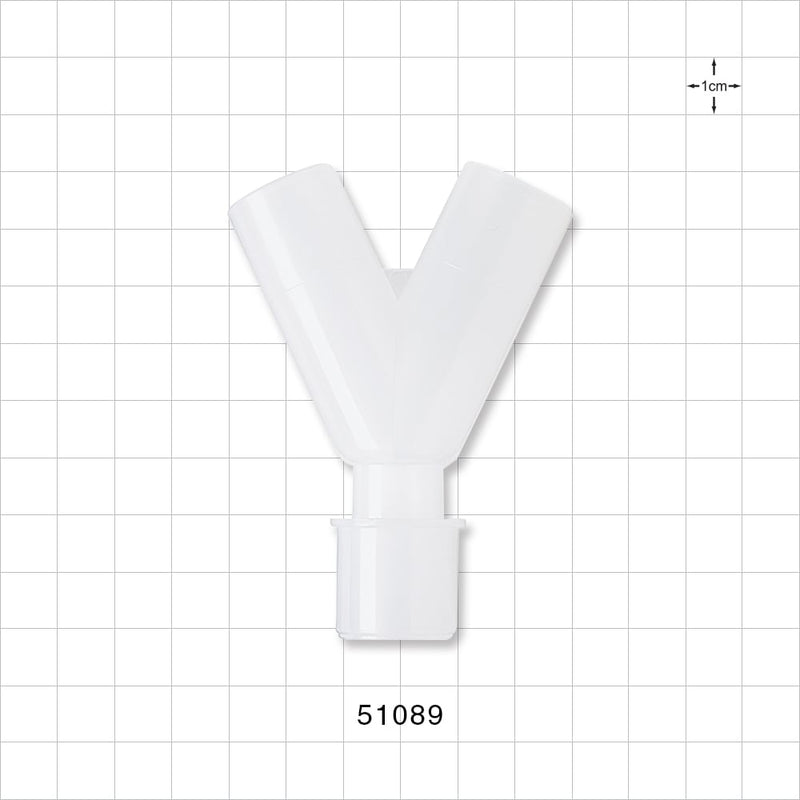 Y Connector, Tubing Ports, Natural - 22 mm OD; 22 mm OD; 22 mm OD/15 mm ID - 51089