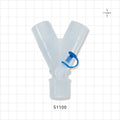 Y Connector, Tubing Ports, Side Port w/ Plug, Natural - 22 mm OD; 22 mm OD; 22 mm OD/15 mm ID - 51100