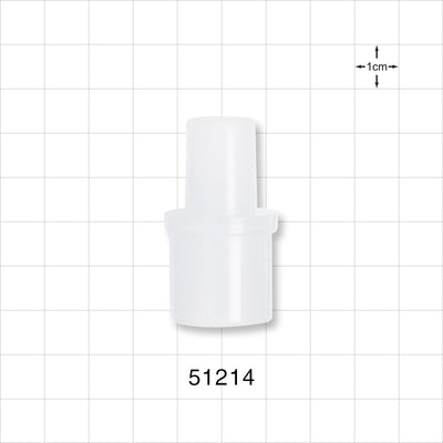 Straight Connector, Reducer, Tubing Port, Natural - 22 mm x 15 mm OD - 51214