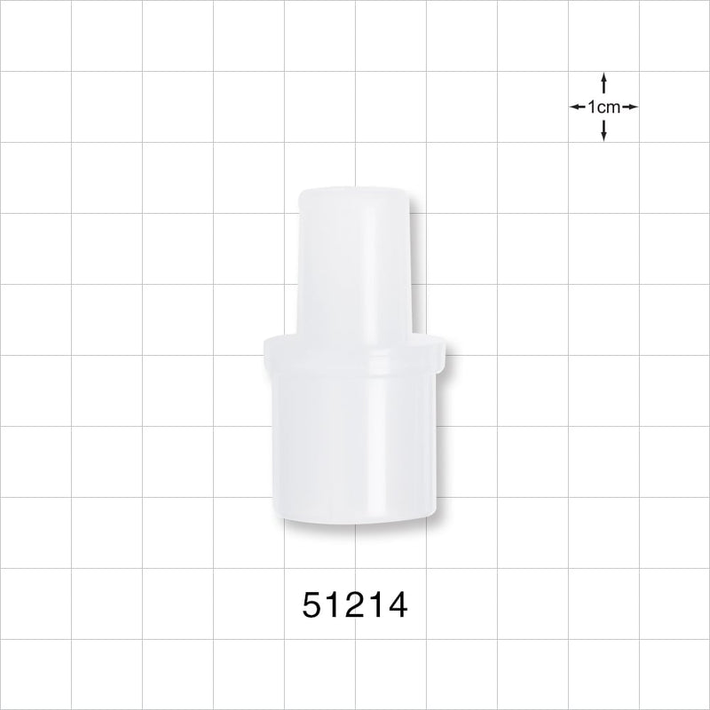 Straight Connector, Reducer, Tubing Port, Natural - 22 mm x 15 mm OD - 51214