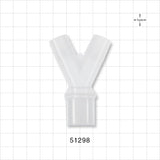 Y Connector, Tubing Ports, Natural - 15mm OD x 15mm OD; 22mm OD/15mm ID - 51298