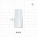 Straight Connector, Tubing port, Tubing Port Side Port, White - 22 mm ID x 15 mm ID/22mm OD x 4.5 mm OD Side Port - 51306