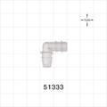 Elbow Connector, Barbed, Natural - Fits 1/4 inch ID Tubing (0.25 inch, 6.35 mm) - 51333