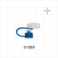 Elbow Connector, Barbed, Female Luer Lock w/Plug - Fits 1/4 inch ID Tubing (0.25 inch, 6.35 mm) - 51389