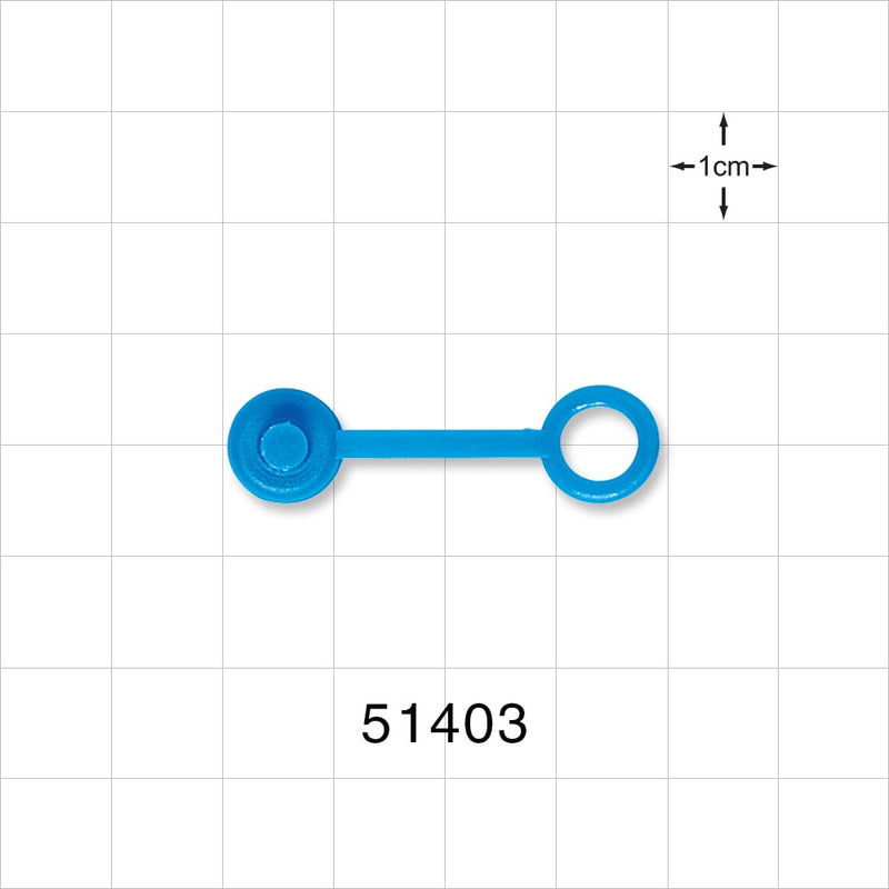Port Plug w/Strap, Blue - 0.25 inch ID Application Loop (6.4 mm) - 51403