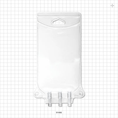 Bag, 3 Tube Ports, Non-Sterile - 500 ml; 3 Tubes 0.258 inch ID (6.55 mm) - 51492