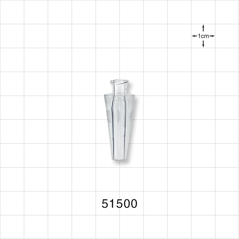 Female Luer Lock, Tubing Port, Clear - 0.236 inch - 0.512 inch OD (5.99 mm - 13 mm) - 51500