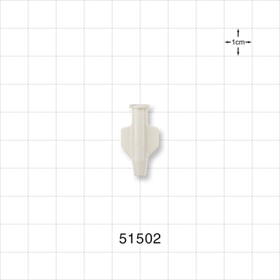 Female Luer Lock, Tubing Port, White - 2.7 FR (0.035 inch, 0.9 mm) - 51502