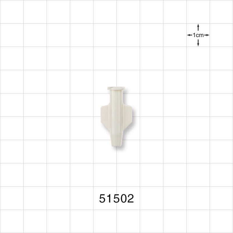 Female Luer Lock, Tubing Port, White - 2.7 FR (0.035 inch, 0.9 mm) - 51502