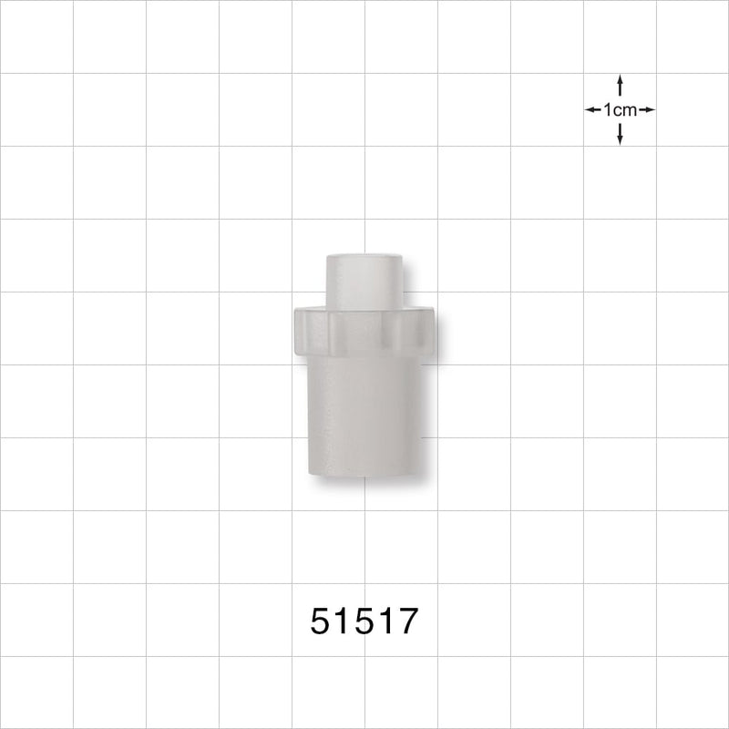 Straight Connector, Reducer, Tubing Port, Natural - 15 mm x 10 mm OD - 51517