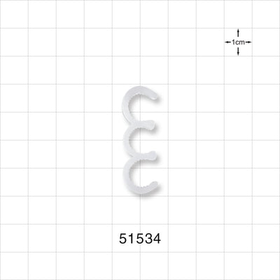 3-Channel Multi-Cavity Clip, Natural - 0.35 inch Channel (8.89 mm) - 51534