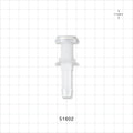Sanitary Flange, Barbed, Natural, Pre-Attached Gasket - 0.5 inch/0.75 inch Mini; Fits 3/8 inch ID Tubing (0.375 inch, 9.53 mm) - 51602