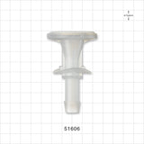 Sanitary Flange, Barbed, Natural, Pre-Attached Gasket - 1 inch/1.5 inch Standard; Fits 1/2 inch ID Tubing (0.5 inch, 12.7 mm) - 51606