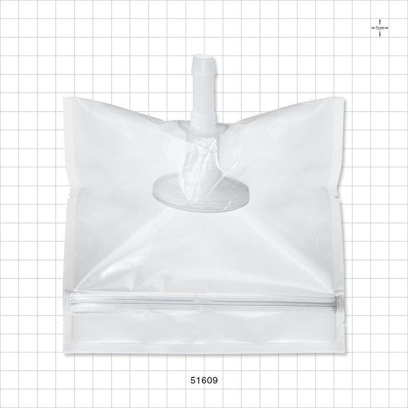 Sanitary Flange, Barbed, Natural, Pre-Attached Gasket, in Sealed Pouch - 1 inch/1.5 inch Standard; Fits 3/8 inch ID Tubing (0.375 inch, 9.53 mm); 5 inch x 5 inch Pouch - 51609