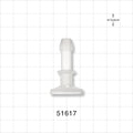 Sanitary Flange, Barbed, Natural - 0.5 inch/0.75 inch Mini; Fits 1/4 inch ID Tubing (0.25 inch, 6.35 mm) - 51617