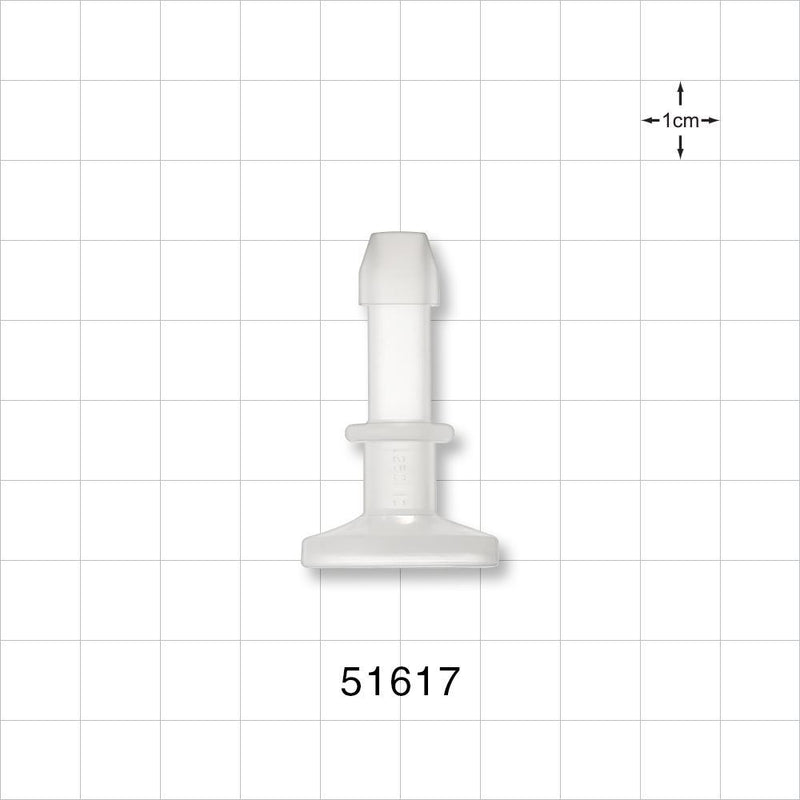 Sanitary Flange, Barbed, Natural - 0.5 inch/0.75 inch Mini; Fits 1/4 inch ID Tubing (0.25 inch, 6.35 mm) - 51617