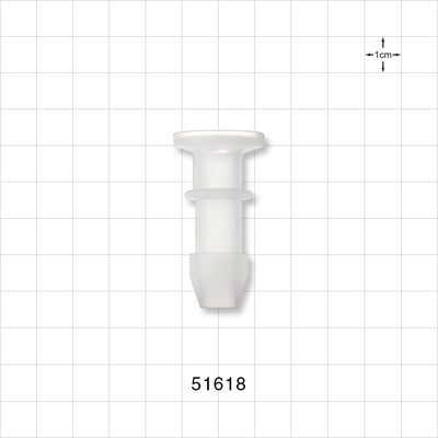 Sanitary Flange, Barbed, Natural - 0.5 inch/0.75 inch Mini; Fits 3/8 inch ID Tubing (0.375 inch, 9.53 mm) - 51618