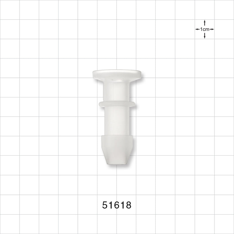Sanitary Flange, Barbed, Natural - 0.5 inch/0.75 inch Mini; Fits 3/8 inch ID Tubing (0.375 inch, 9.53 mm) - 51618