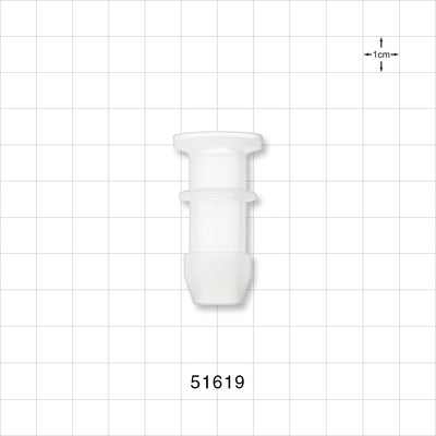 Sanitary Flange, Barbed, Natural - 0.5 inch/0.75 inch Mini; Fits 1/2 inch ID Tubing (0.5 inch, 12.7 mm) - 51619