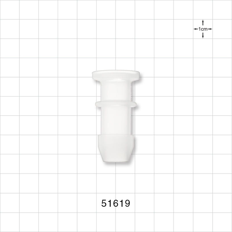 Sanitary Flange, Barbed, Natural - 0.5 inch/0.75 inch Mini; Fits 1/2 inch ID Tubing (0.5 inch, 12.7 mm) - 51619