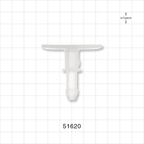 Sanitary Flange, Barbed, Natural - 1 inch/1.5 inch Standard; Fits 1/4 inch ID Tubing (0.25 inch, 6.35 mm) - 51620