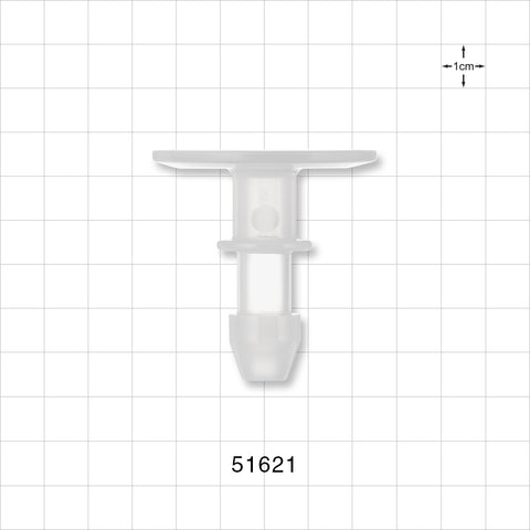 Sanitary Flange, Barbed, Natural - 1 inch/1.5 inch Standard; Fits 3/8 inch ID Tubing (0.375 inch, 9.53 mm) - 51621