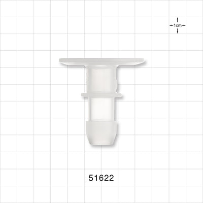 Sanitary Flange, Barbed, Natural - 1 inch/1.5 inch Standard; Fits 1/2 inch ID Tubing (0.5 inch, 12.7 mm) - 51622