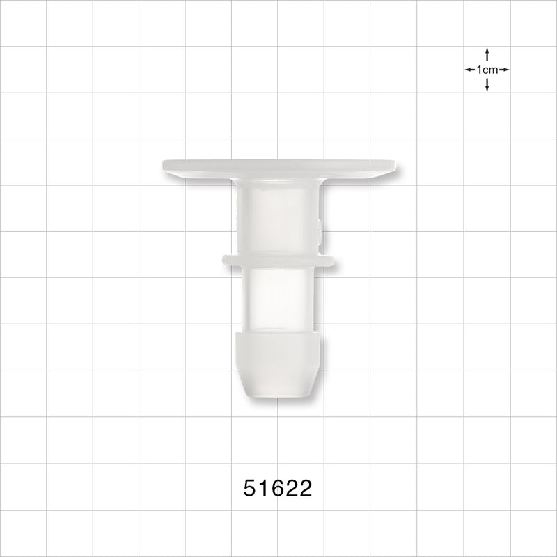 Sanitary Flange, Barbed, Natural - 1 inch/1.5 inch Standard; Fits 1/2 inch ID Tubing (0.5 inch, 12.7 mm) - 51622